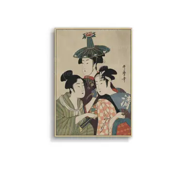 Tranh cô gái mặc kimono, trang trí nhà hàng, quán ăn Nhật Bản - TB13323206