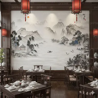 Tranh dán tường thủy mặc, in tranh dán tường theo yêu cầu - ADB13324121