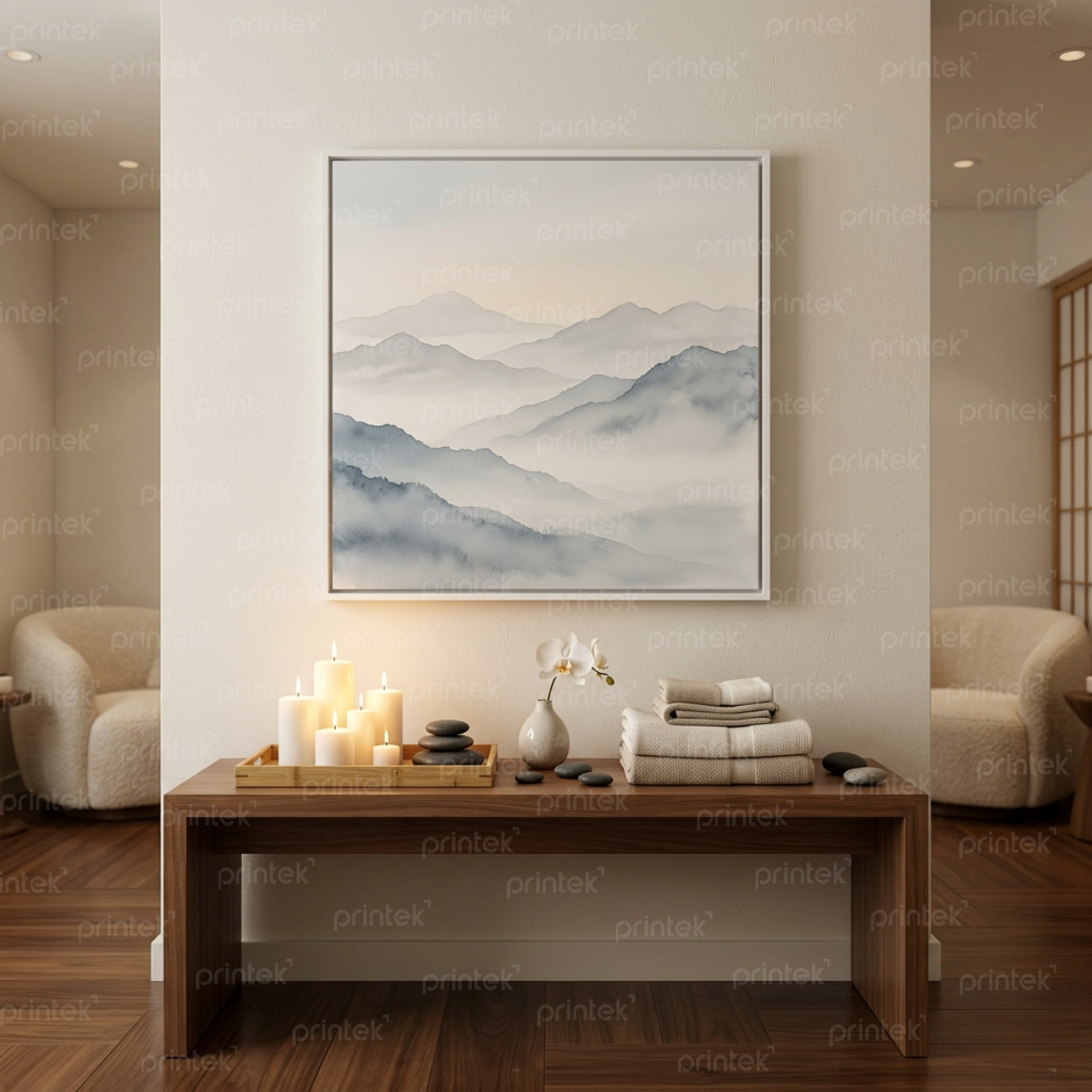 Tranh săn mây màu nước tranh canvas treo phòng khách - ID23293
