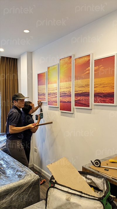 Thi công tranh cho biệt thự Tây Hồ