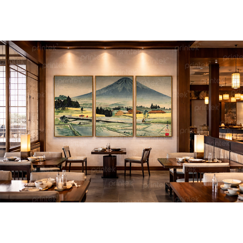 Bộ 3 tranh phong cảnh làng quê Nhật Bản - BH01693