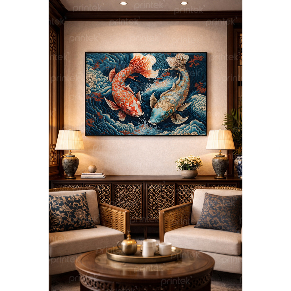 Tranh cá phong cách indochine - ADB928