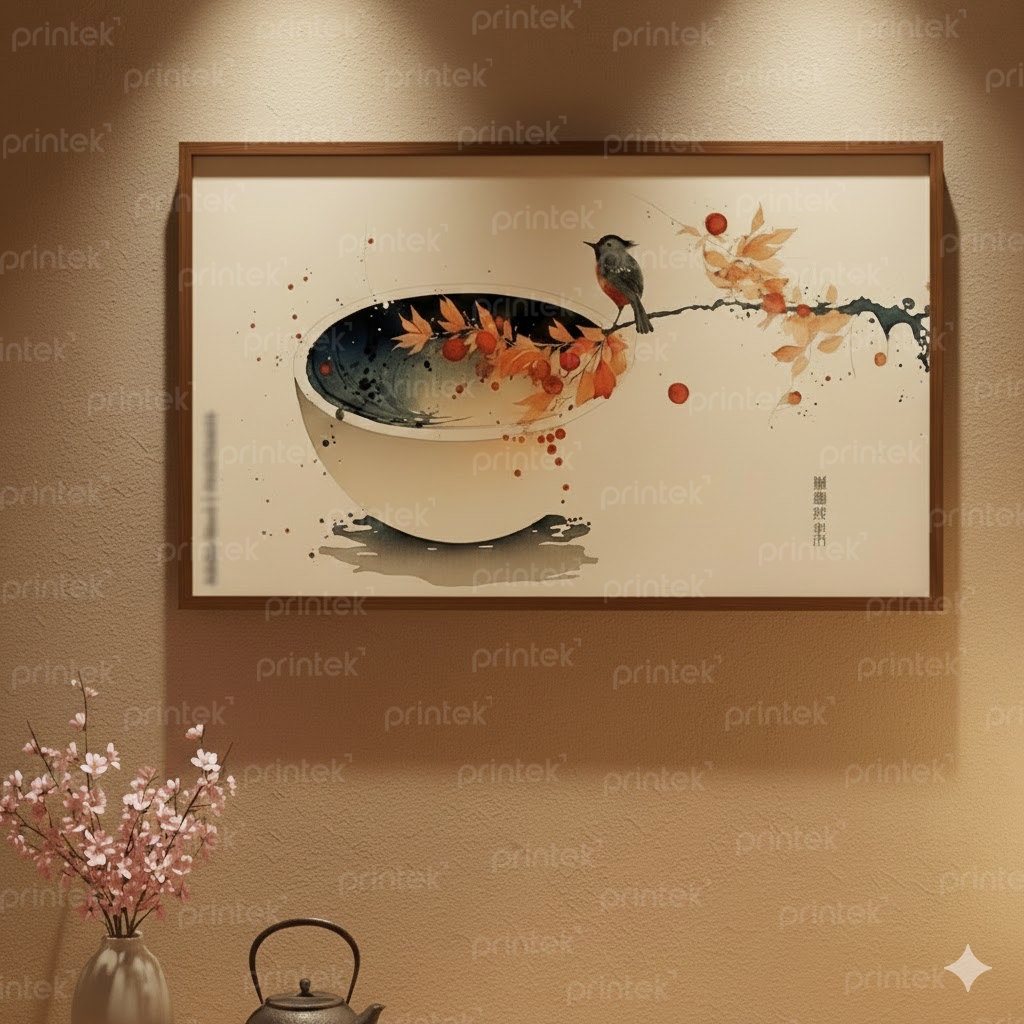 Tranh thủy mặc, đã có khung - ADB126