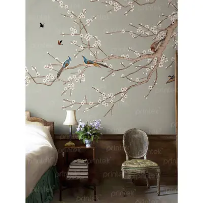 Tranh dán tường phong cách indochine, in tranh dán tường theo yêu cầu - TB13323113