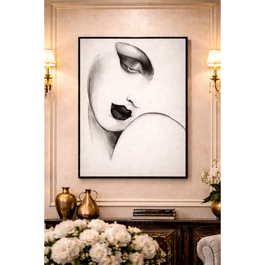 Tranh chân dung cô gái đã có khung - ADB1332166