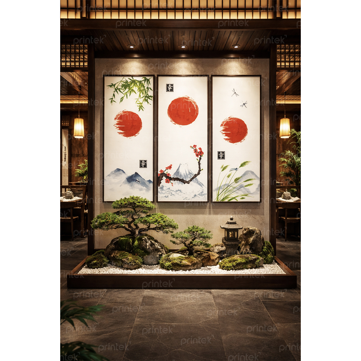 Bộ 3 tranh thuỷ mặc, đã có khung - ST1700