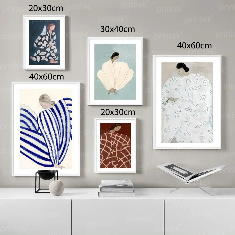 Tranh trừu tượng cô gái tối giản