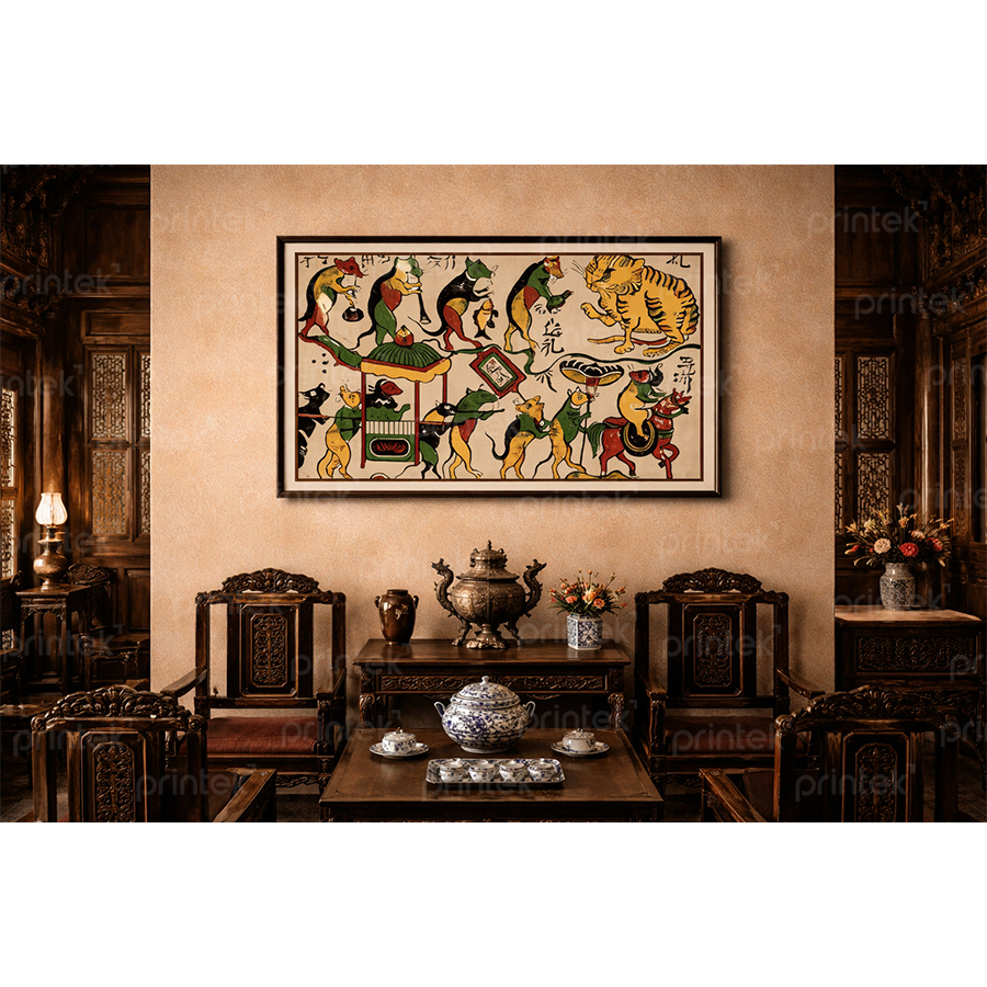 Tranh dân gian Đông Hồ đám cưới chuột – MS4796