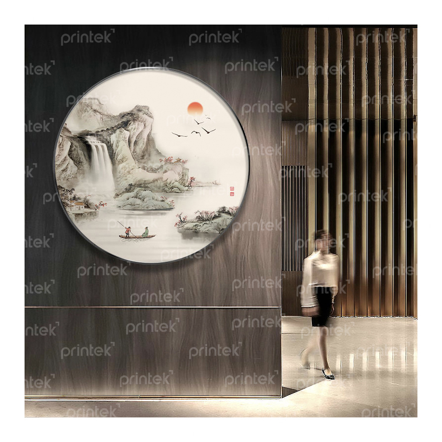 Tranh thủy mặc tròn