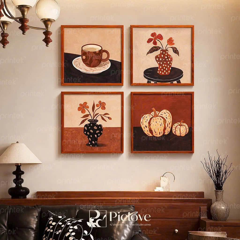 Bộ 4 tranh trừu tượng hiện đại - PL027