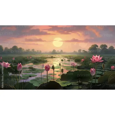 Tranh hoa sen, tranh phong cảnh treo tường - MF33245179