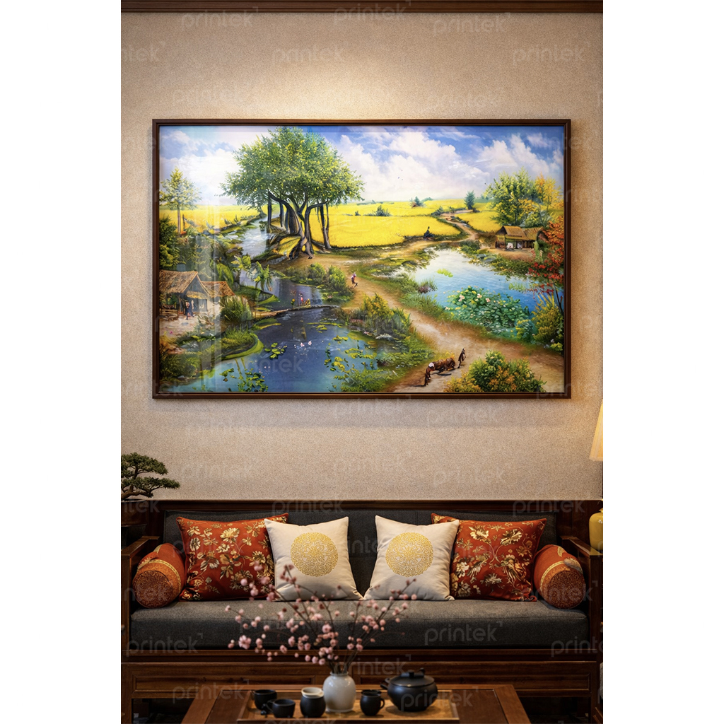 Tranh canvas đồng quê, đã có khung – DQ014