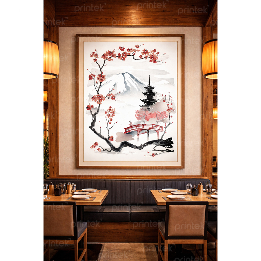 Tranh núi Phú Sĩ trang trí nhà hàng Nhật Bản - NB006