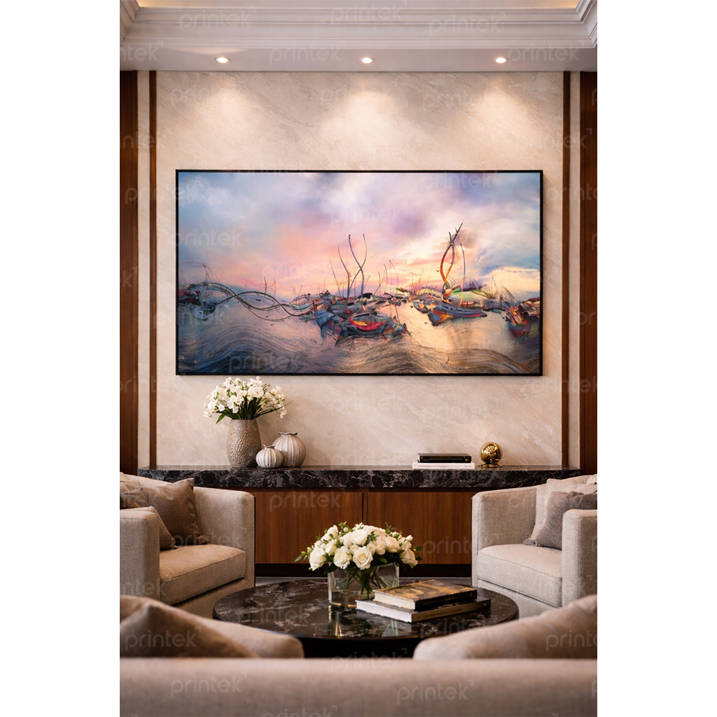 Tranh phong cảnh trừu tượng đã có khung - ADB1332105