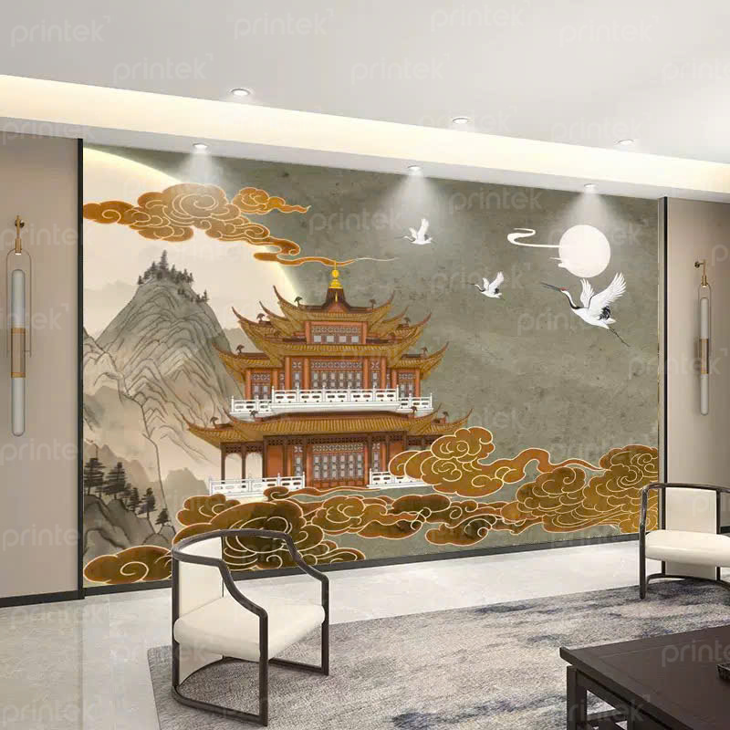 Tranh dán tường phong cách indochine, xưởng in theo yêu cầu Printek - PT09008