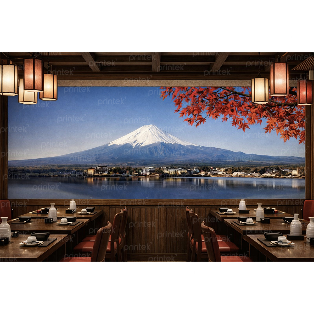 Tranh phong cảnh núi Phú Sĩ Nhật Bản, đã có khung - PC5865