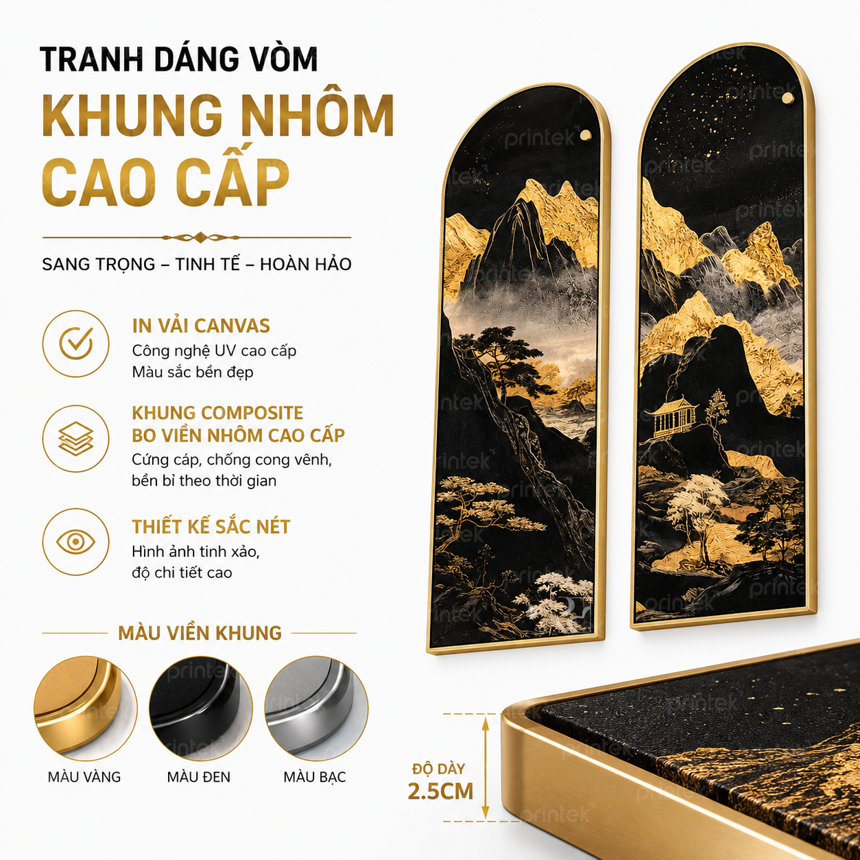 Tranh khung Hợp kim nhôm cao cấp