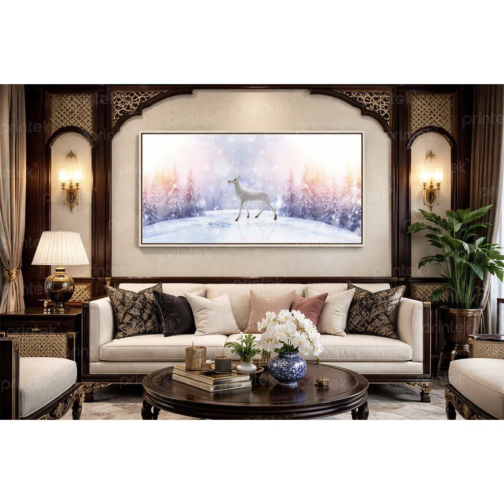 Tranh hươu tài lộc, đã có khung – MS4784