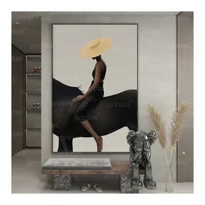 Tranh cô gái cưỡi ngựa, đã có khung - PC3304