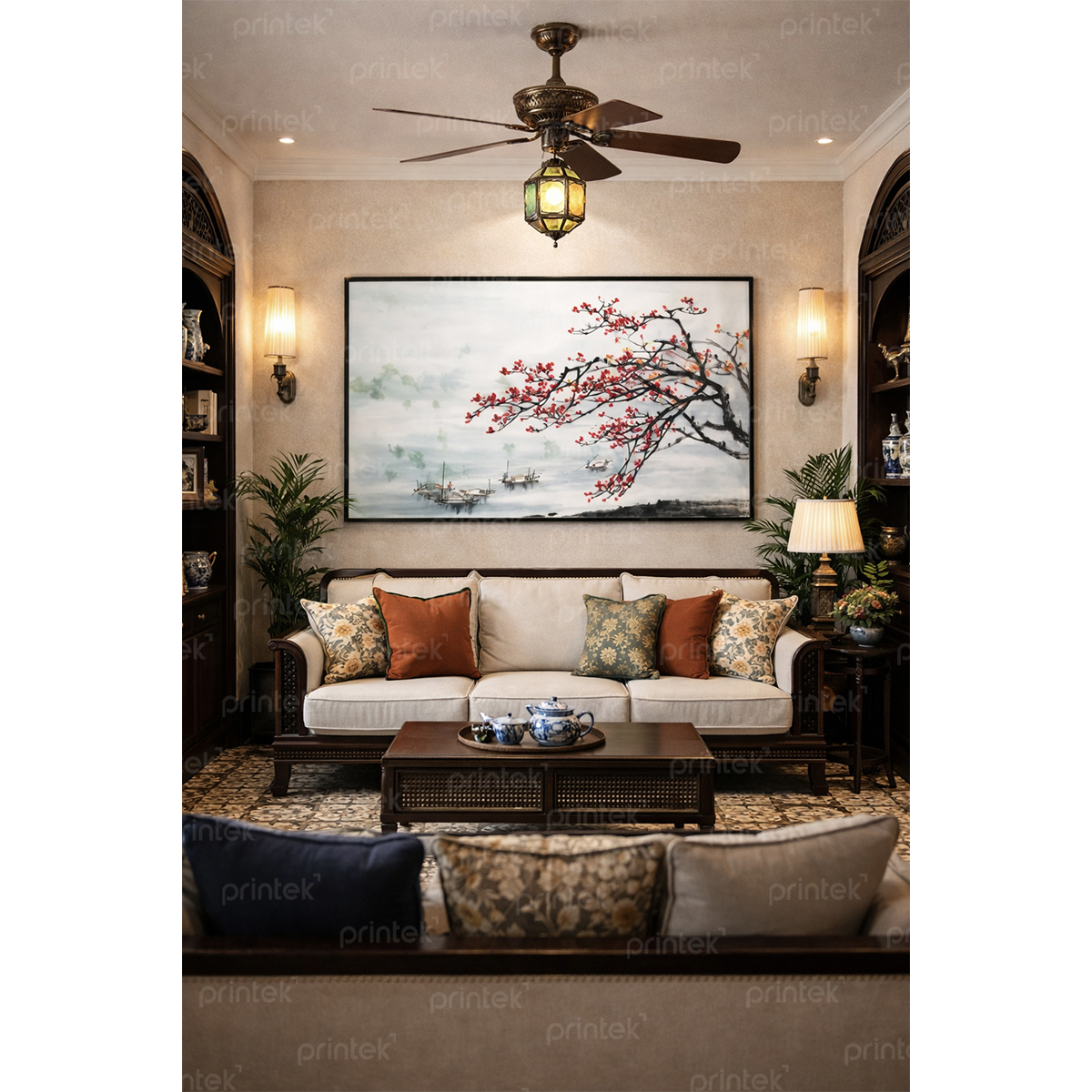 Tranh phong cảnh hoa gạo – ST220918