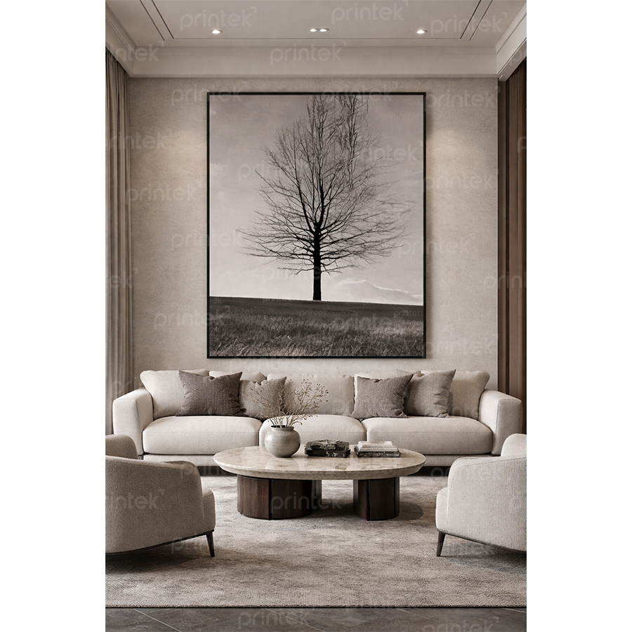 Tranh phong cảnh mùa đông, tranh đen trắng - PC20312