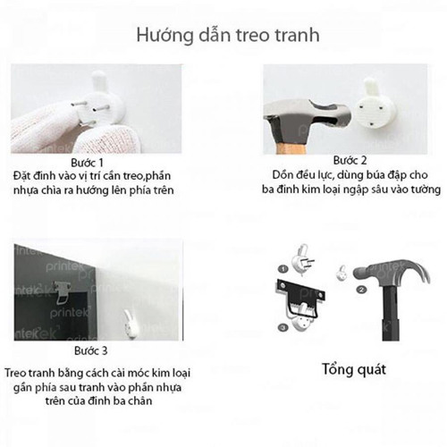 Hướng dẫn treo tranh bằng đinh 3 chân