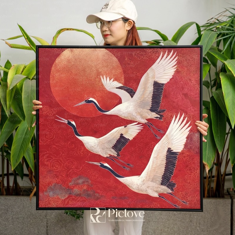 Tranh hạc do Printek sản xuất