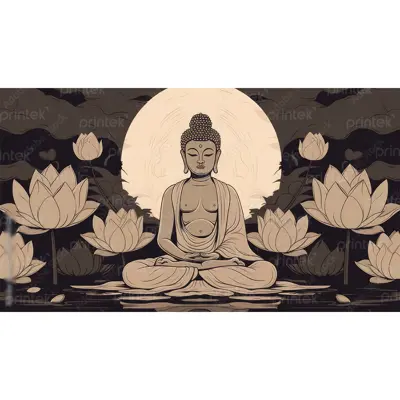 Tranh Phật đen trắng - ADB13323685