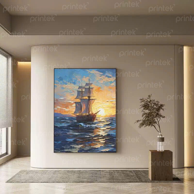 Tranh canvas Thuận Buồm Xuôi Gió, xưởng tranh in theo yêu cầu - PT09020