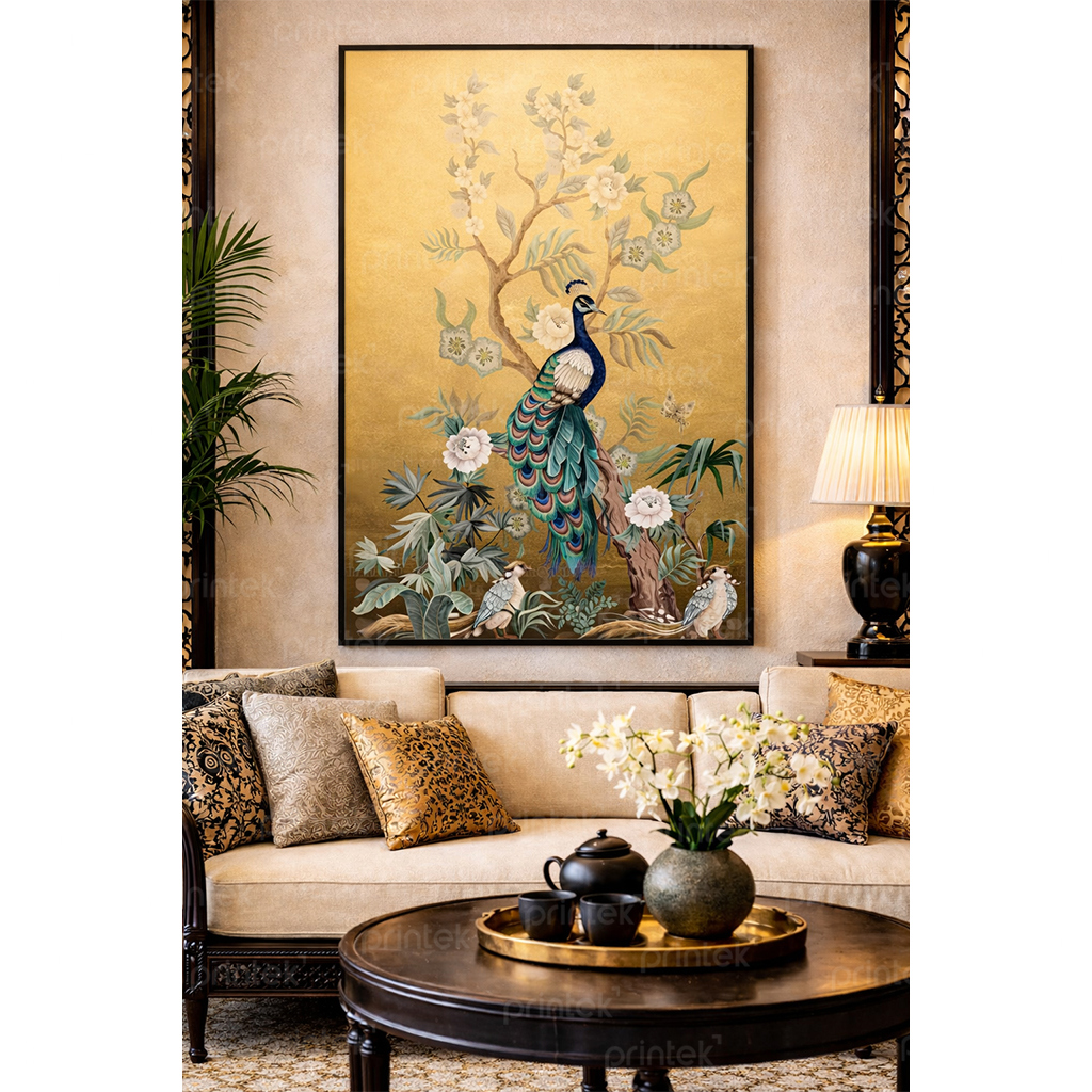 Tranh chim công đã có khung - ADB1332249