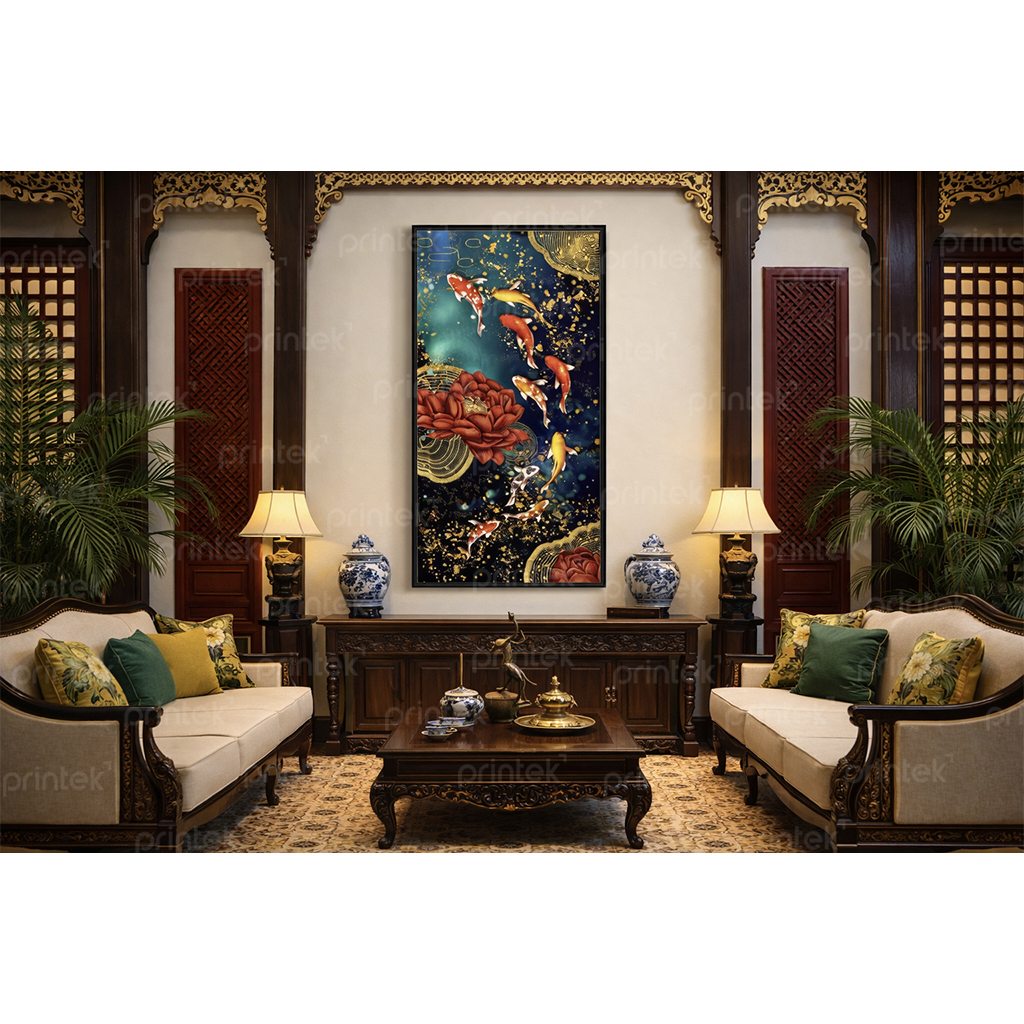 Tranh cá chép hút Tài - Lộc - May mắn – MS4997