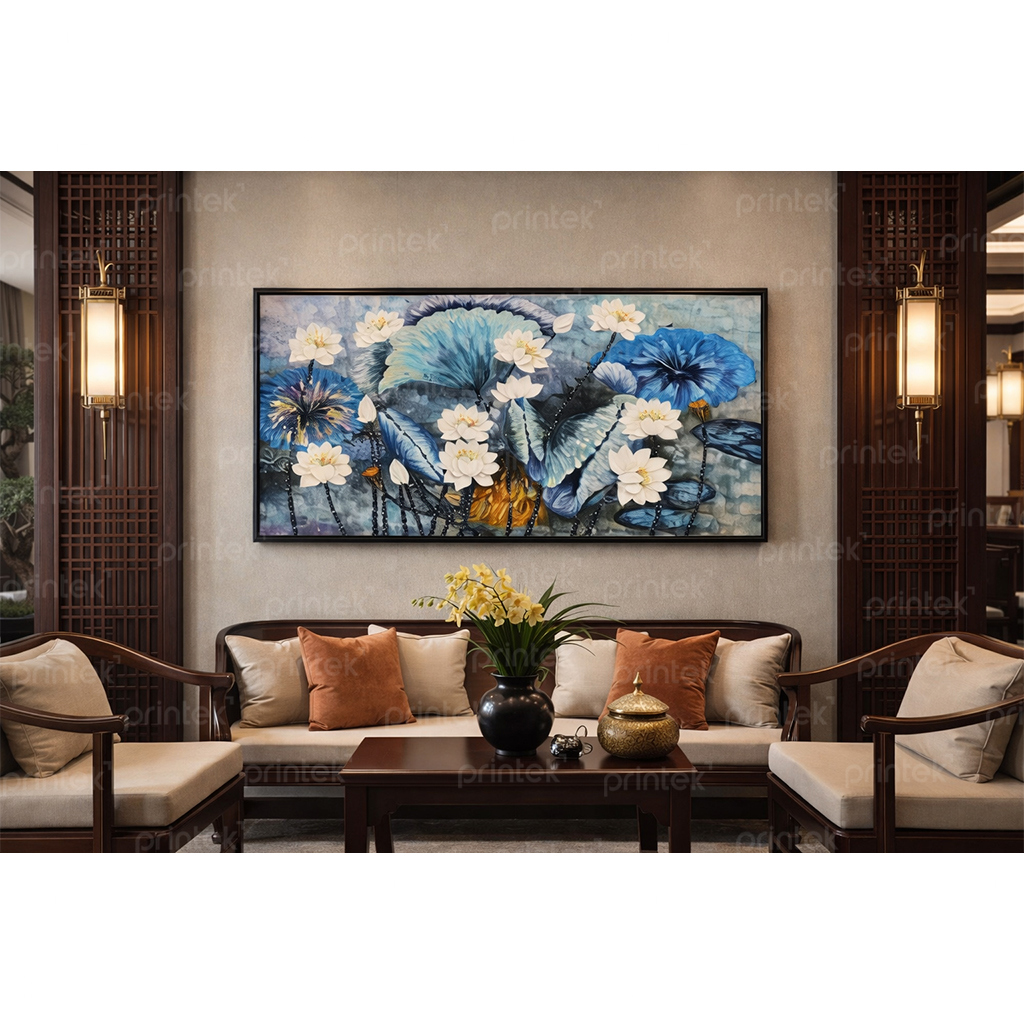 Tranh hoa sen, đã có khung – MS4955