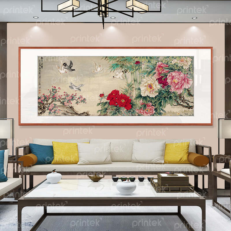 Tranh thủy mặc hoa mẫu đơn