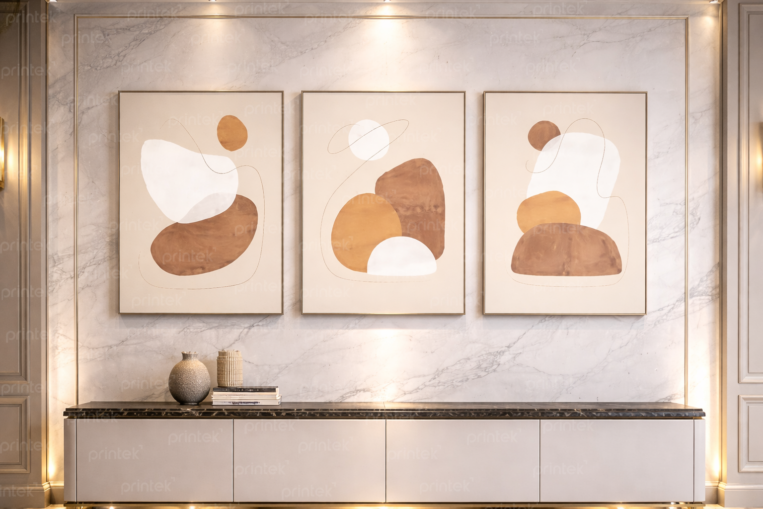 Bộ 3 tranh trừu tượng, đã có khung - DC-ST6928