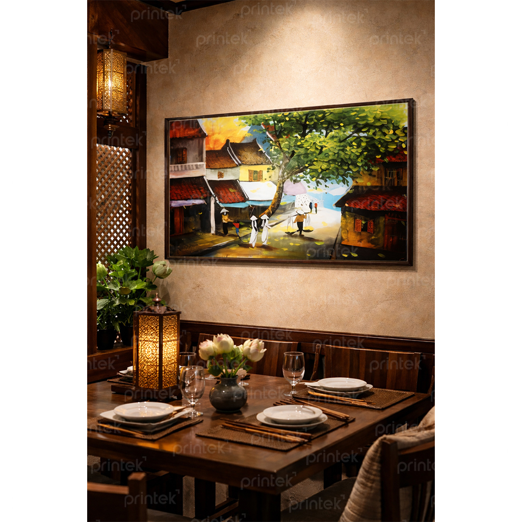 Tranh phong cảnh Hà Nội xưa - MS6387