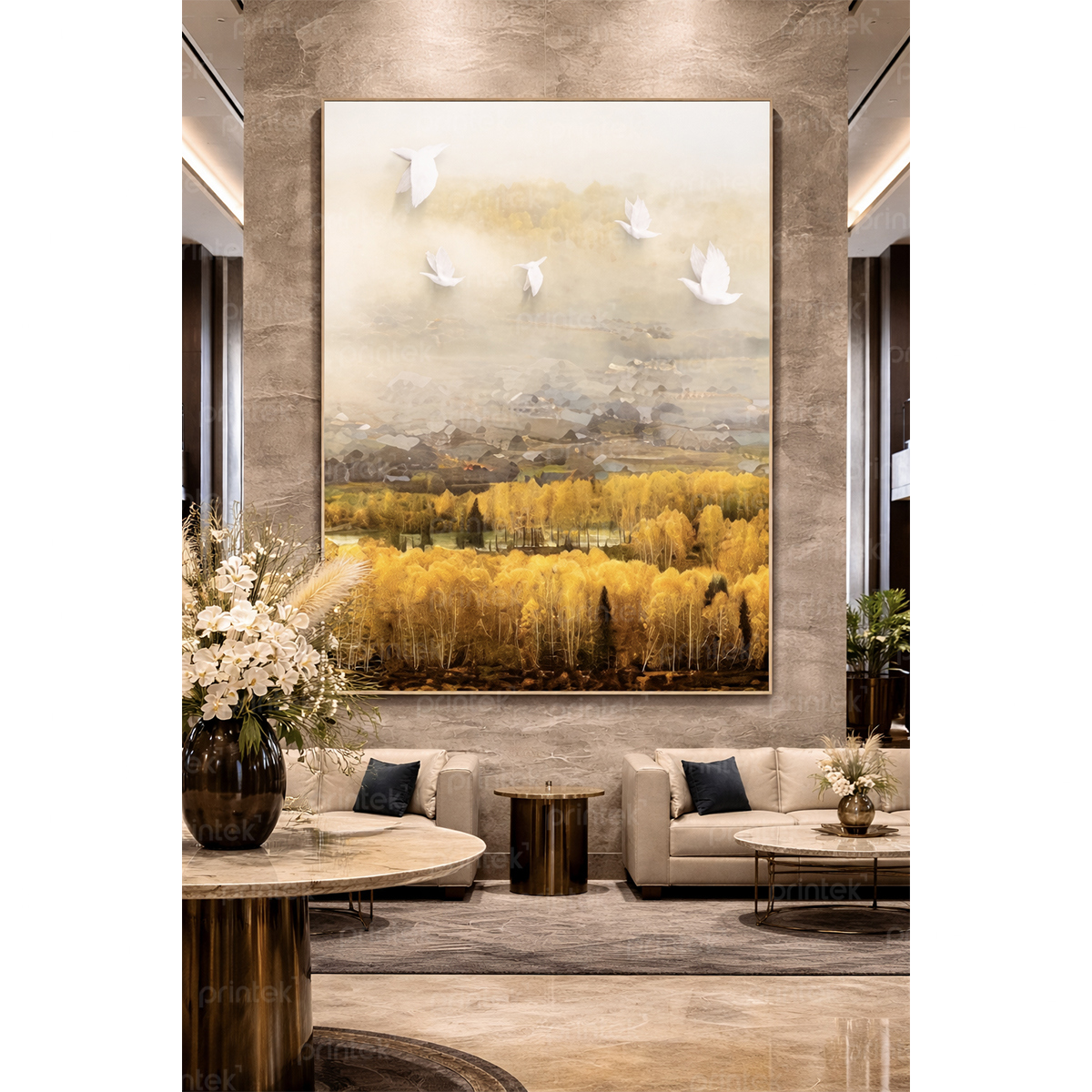Tranh phong cảnh đàn chim trở về tổ ấm – MS4914