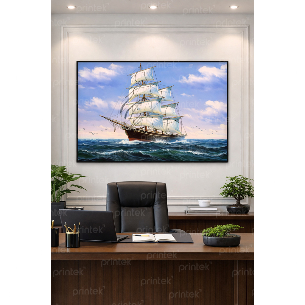 Tranh phong thuỷ thuận buồm xuôi gió, đã có khung – TB174