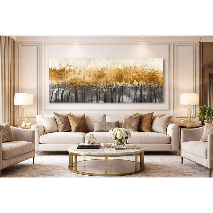 Tranh trừu tượng rừng cây lá vàng - ST2687