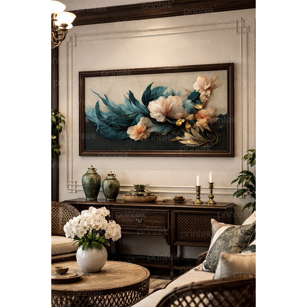 Tranh trừu tượng hoa lá - ST9875