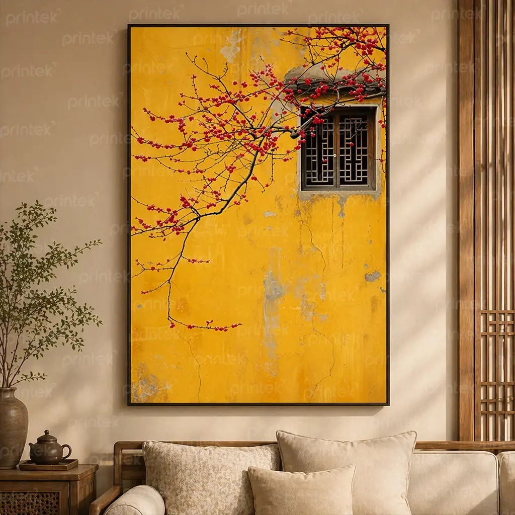 Tranh tường vàng Hội An in theo yêu cầu - ID2391