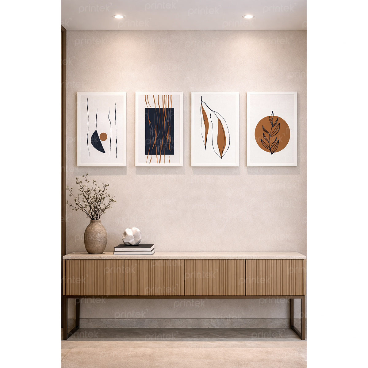 Bộ 4 tranh trừu tượng đã có khung - ADB13162