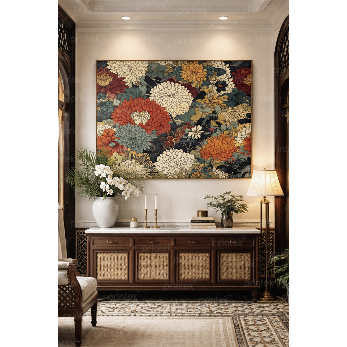 Tranh hoa phong cách indochine - FG13323876