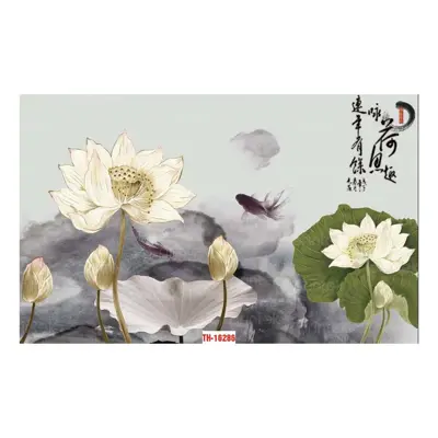 Tranh dán tường hoa sen, in tranh dán tường theo yêu cầu - TH16286