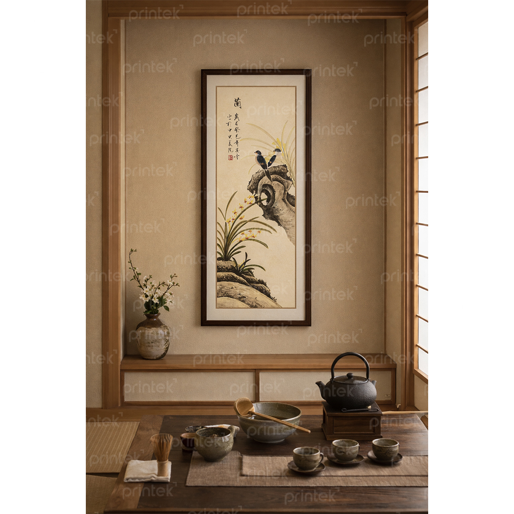 Tranh thủy mặc trang trí phòng trà đạo – H-01365-1