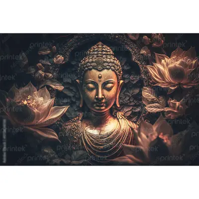 Tranh Phật hoa sen đã có khung - ADB13234