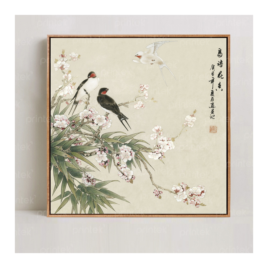 Tranh hoa và chim phong cách indochine - TB13323947