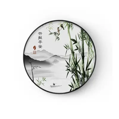 Tranh tròn thủy mặc cành trúc - TB13323296
