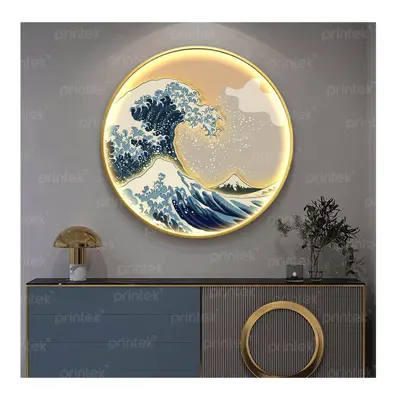 Tranh phong cách Indochine tráng gương, tranh đèn led cao cấp - LED017