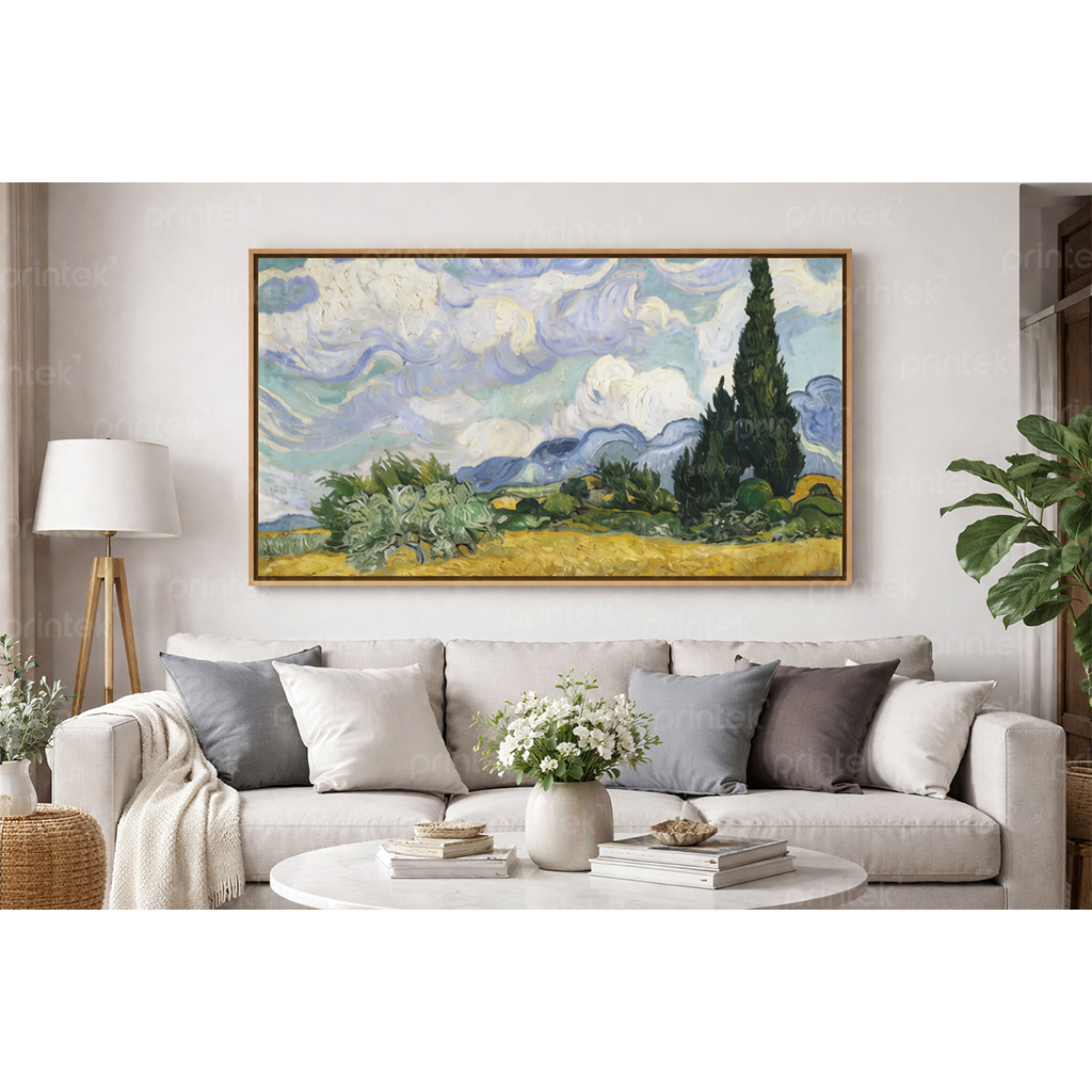 Tranh Van Gogh, Cánh đồng lúa mì xanh (1889)– ST220917