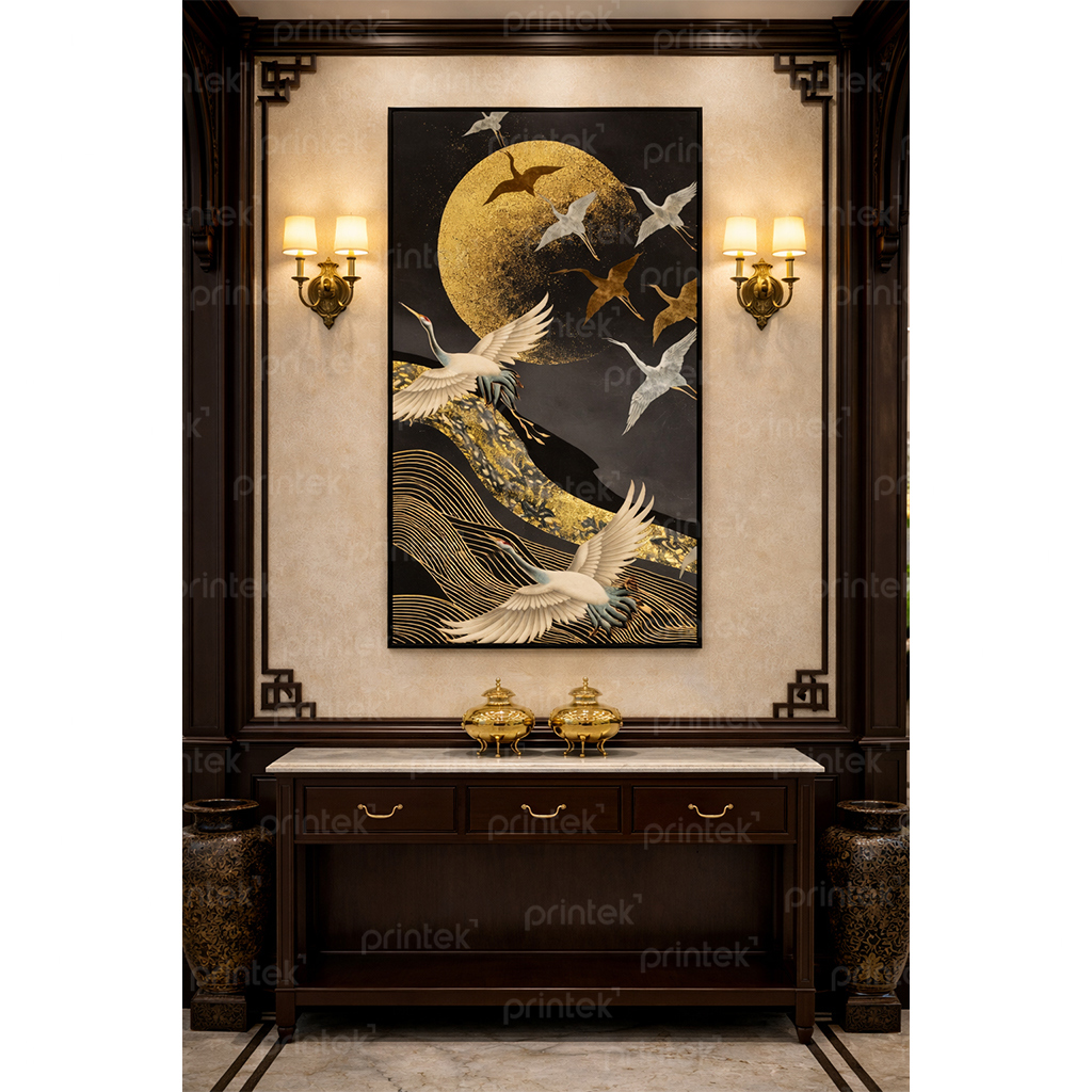 Tranh chim hạc phong cách Indochine - 220145